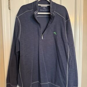 Tommy Bahama Men's Blue Quarter-Zip Sweater
